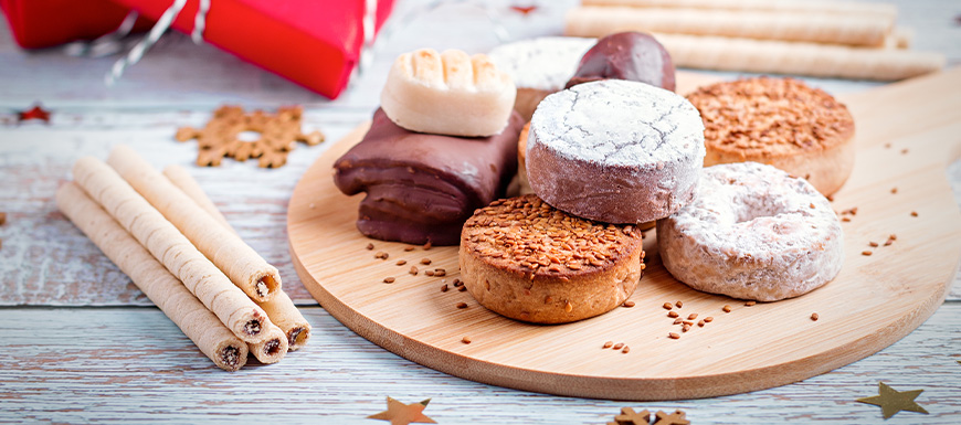 Polvorones on a wood board